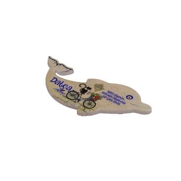 Wholesale Datça Themed Myros UV Dolphin Shaped Refrigerator Magnet 110*50 mm - 16