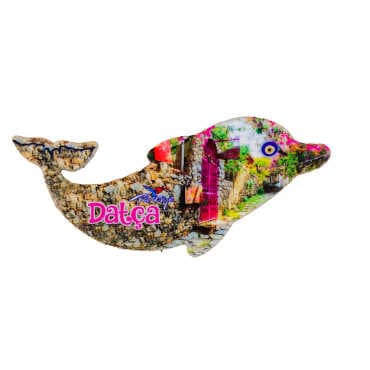 Wholesale Datça Themed Myros UV Dolphin Shaped Refrigerator Magnet 110*50 mm - 8