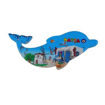 Wholesale Datça Themed Myros UV Dolphin Shaped Refrigerator Magnet 110*50 mm - 9