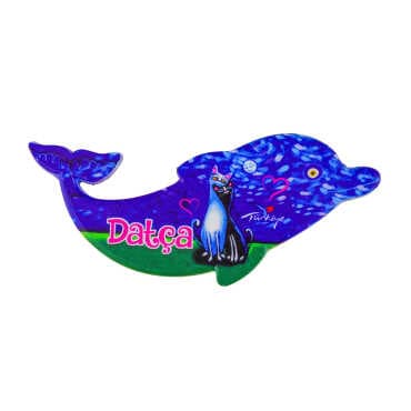 Wholesale Datça Themed Myros UV Dolphin Shaped Refrigerator Magnet 110*50 mm - 5