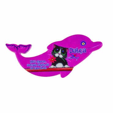 Wholesale Datça Themed Myros UV Dolphin Shaped Refrigerator Magnet 110*50 mm - 2