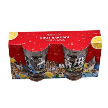 Wholesale Datça Themed Shot Glass Set of 2