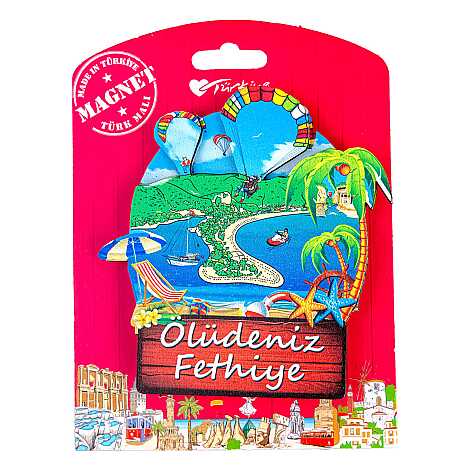 Toptan Fethiye Bölgesi Temalı Myros Kartonetli̇ Uv Ahşap Magnet - 4
