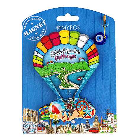 Toptan Fethiye Bölgesi Temalı Myros Kartonetli̇ Uv Ahşap Magnet - 9