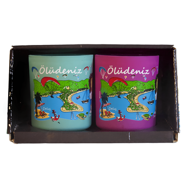 Wholesale Fethiye Themed Glass Mug Set of 2