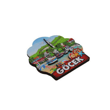 Wholesale Göcek Themed 3D Picture Wooden Refrigerator Magnet - 6