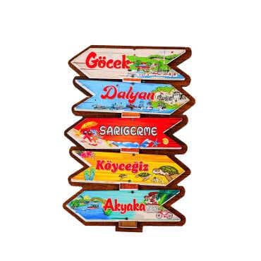 Wholesale Göcek Themed 3D Picture Wooden Refrigerator Magnet - 4