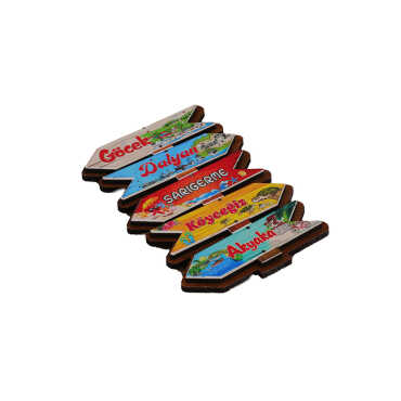 Wholesale Göcek Themed 3D Picture Wooden Refrigerator Magnet - 8