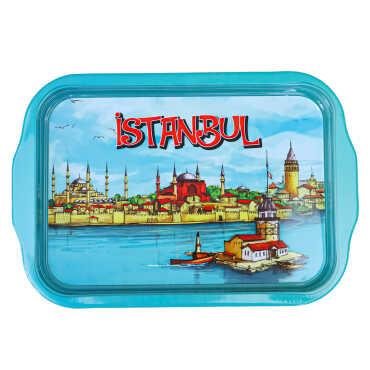Toptan İstanbul Temalı Tepsi Çift Yön Baskılı 23*30 CM - Myros