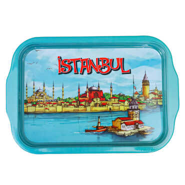 Wholesale Istanbul Themed Double Sided Printed Tray 23x30 CM - 4