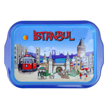 Wholesale Istanbul Themed Double Sided Printed Tray 23x30 CM - 5