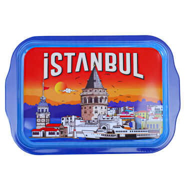 Wholesale Istanbul Themed Double Sided Printed Tray 23x30 CM - 6
