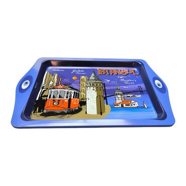 Wholesale Istanbul Themed Mini Metal Tray (25*16 Cm) - Standart - 3
