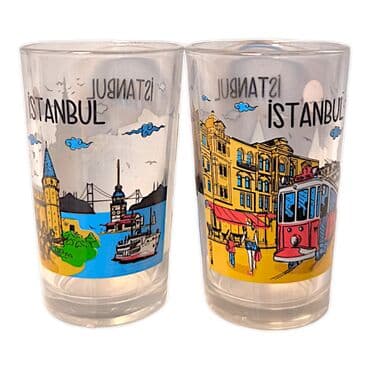 Toptan  İstanbul Temalı Myros Baskili Kahve Yani Bardağı