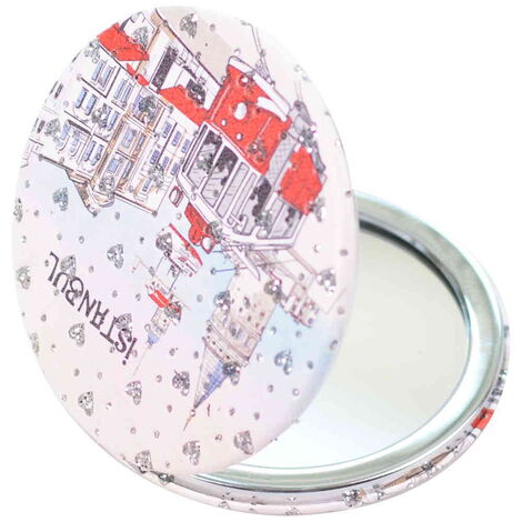 Toptan İstanbul Temalı Myros Yuvarlak Pu Ayna 72x11 mm - 2