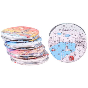 Toptan İstanbul Temalı Myros Yuvarlak Pu Ayna 72x11 mm - 3