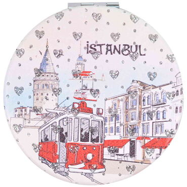 Toptan İstanbul Temalı Myros Yuvarlak Pu Ayna 72x11 mm - 5