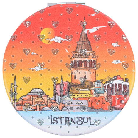 Toptan İstanbul Temalı Myros Yuvarlak Pu Ayna 72x11 mm - 6