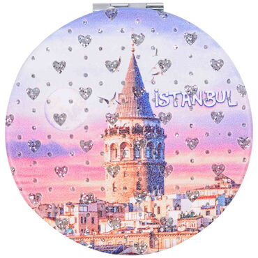 Toptan İstanbul Temalı Myros Yuvarlak Pu Ayna 72x11 mm - 8