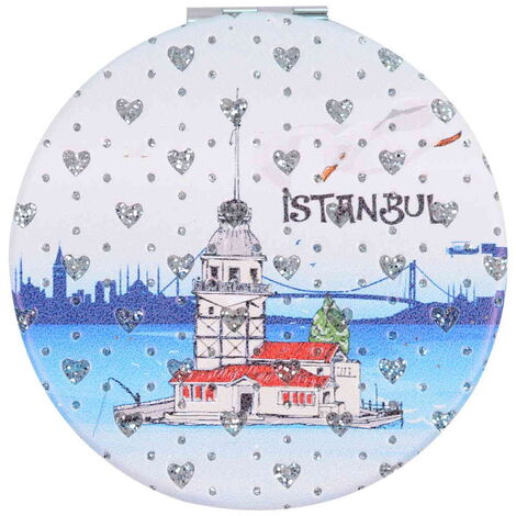 Toptan İstanbul Temalı Myros Yuvarlak Pu Ayna 72x11 mm - 9