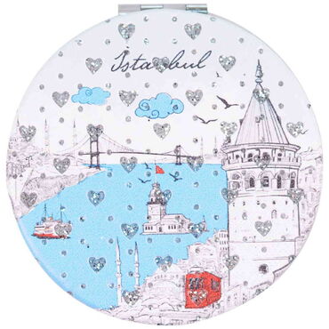 Toptan İstanbul Temalı Myros Yuvarlak Pu Ayna 72x11 mm - 10