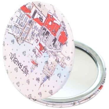 Wholesale Istanbul Themed Myros Round Customized PU Mirror 72x11 mm - 2