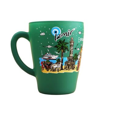 Wholesale Izmir Themed Oval Glass Mug 27 Cl