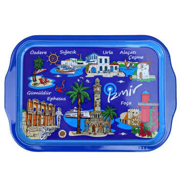 Wholesale Izmir Themed Double Sided Printed Tray 23x30 CM