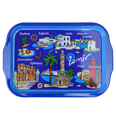 Wholesale Izmir Themed Double Sided Printed Tray 23x30 CM - 2