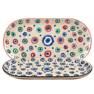 Wholesale Embossed Evil Eye Large Boat Plate