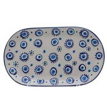 Toptan Kabartma nazar kayık tabak  112X190X20 MM - 2