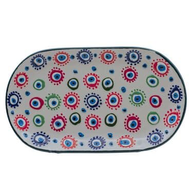 Toptan Kabartma nazar kayık tabak  112X190X20 MM - 5