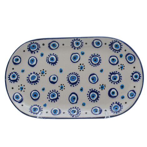 Toptan Kabartma nazar kayık tabak 112X190X20 MM - 2