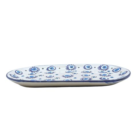Toptan Kabartma nazar kayık tabak 112X190X20 MM - 3