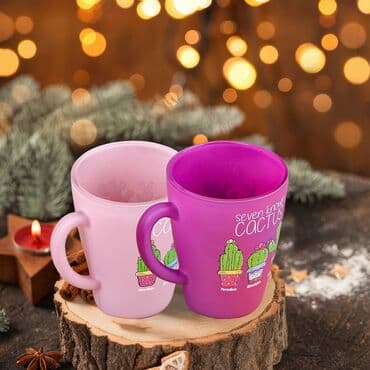 Wholesale Cactus Themed Oval Glass Mug 27 Cl - 5