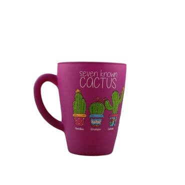 Wholesale Cactus Themed Oval Glass Mug 27 Cl - 2