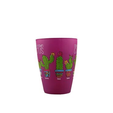 Wholesale Cactus Themed Oval Glass Mug 27 Cl - 4