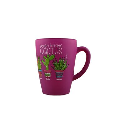 Wholesale Cactus Themed Oval Glass Mug 27 Cl - 6