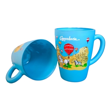 Wholesale Cappadocia Themed Oval Glass Mug 27 Cl - 2