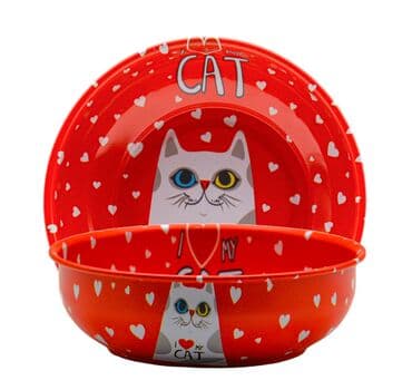 Toptan Kedi Temalı Metal Kase 95 mm