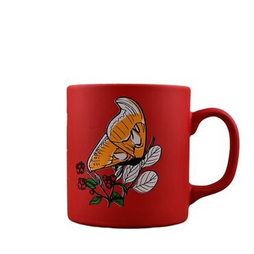 Toptan Kelebek Temalı Serami̇k Renkli̇ Kupa - 19