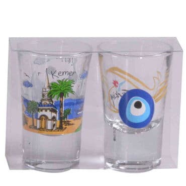 Wholesale Kemer Themed Printed Shot Glass 45x70 mm