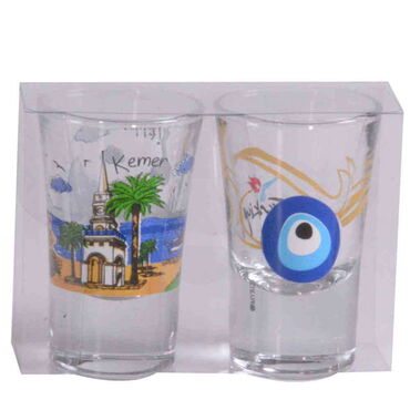Toptan Kemer Temalı Baskılı Shot Bardak 45x70 mm - Myros