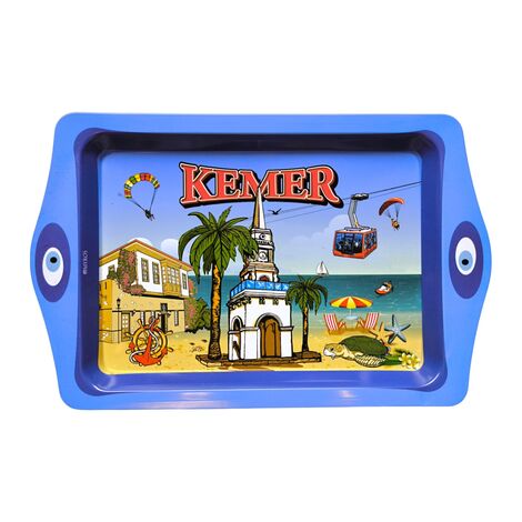 Toptan Kemer Temalı Mi̇ni̇ Metal Tepsi̇ (25*16 Cm) - 1