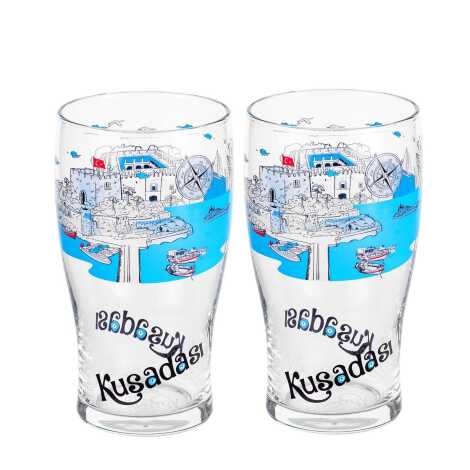 Toptan Kuşadası Temalı Bi̇ra Bardaği 2'li̇ Set - 2