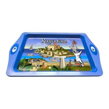 Wholesale Kusadasi Themed Mini Metal Tray (25*16 Cm) - 3