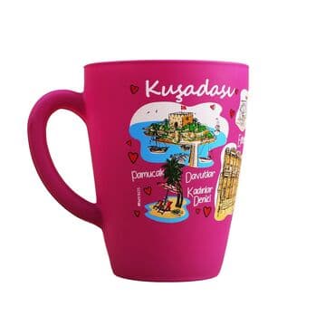 Wholesale Kuşadası Themed Oval Glass Mug 27 Cl
