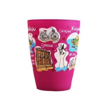 Wholesale Kuşadası Themed Oval Glass Mug 27 Cl - 2