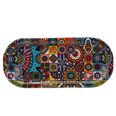 Wholesale Mandala Themed Oval Tray - 8