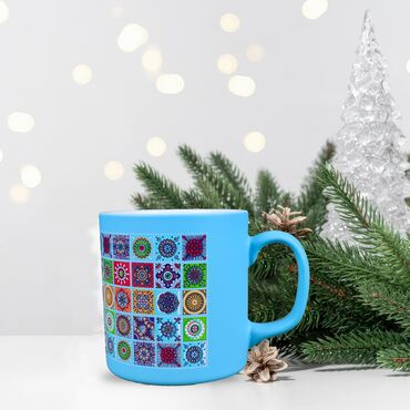 Wholesale Mandala Themed Ceramic Colorful Mug - 01 - 2